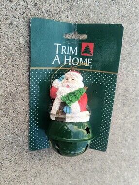 New Trim A Home Santa Claus Jingle Bell Christmas Ornament K-Mart 1991 Vintage